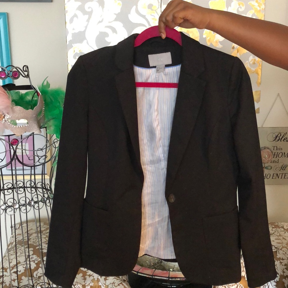 Black H&M One button Blazer